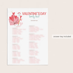 Valentine's Day Family Feud Questions and Answers Printable