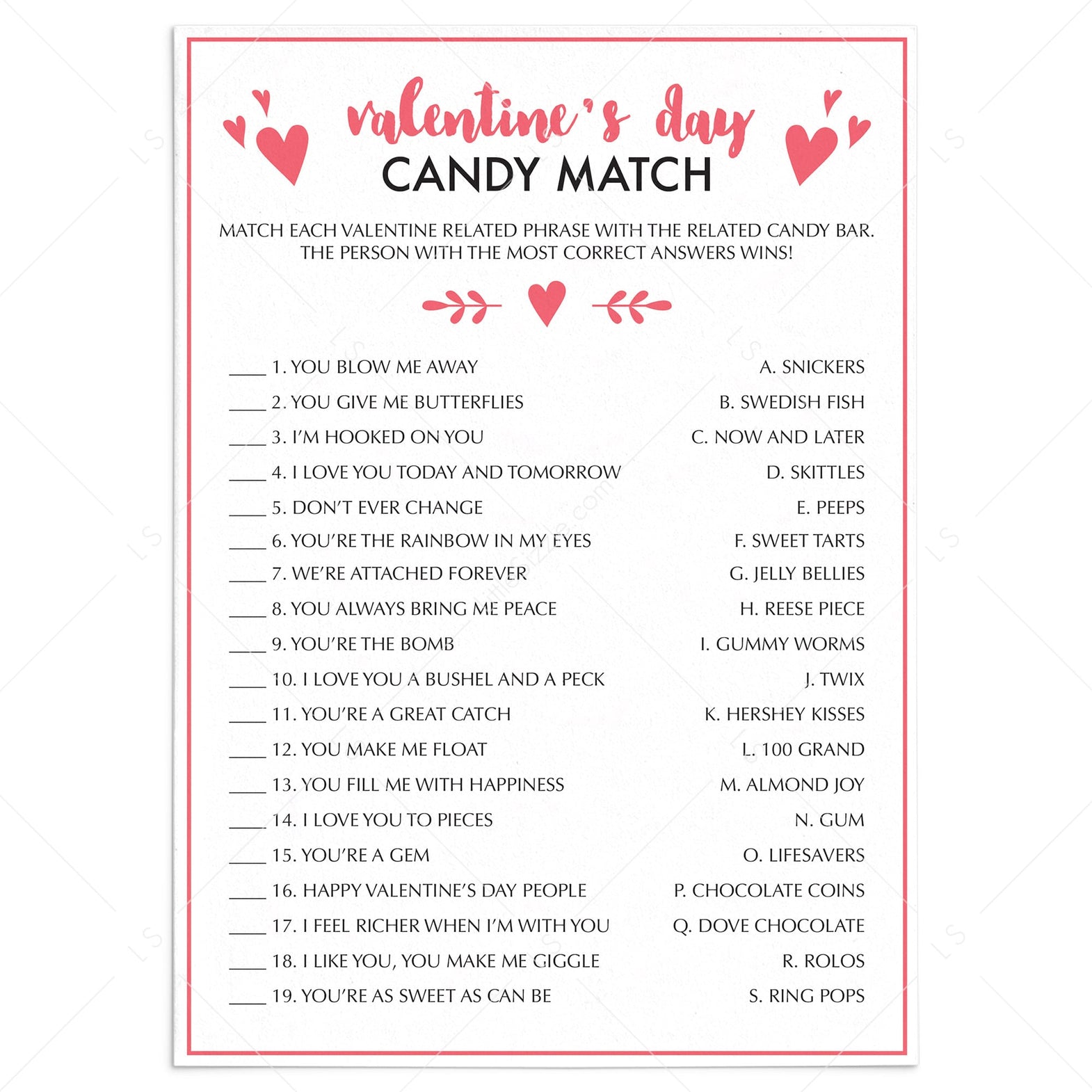 Valentine's Day Games for Adults | Virtual & Printable Files | Instant ...