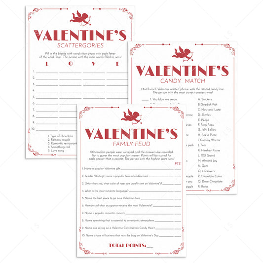 Valentines Party Games Printable Red Cupid by LittleSizzle