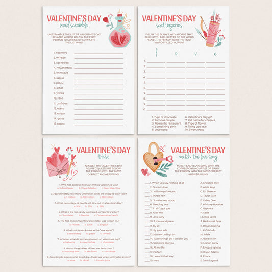Valentines Day Games Pack Printable by LittleSizzle