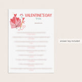 Valentine's Trivia Quiz with Answers Printable