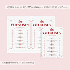 Vintage Cupid Valentine's Printable This or That Game