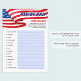4th of July Game for Family Word Scramble