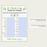 St Patricks Day (Virtual) Games Package Instant Download