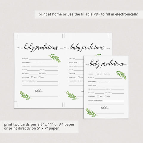 Greenery Baby Shower Keepsakes for Mom | Printable & Virtual – LittleSizzle