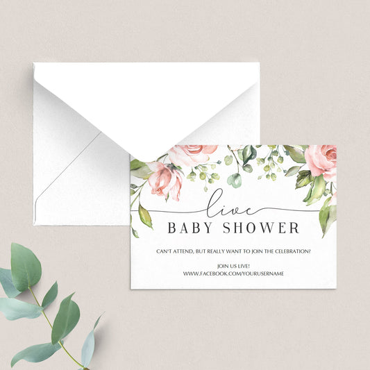 Floral digital baby shower cards by LittleSizzle