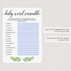 Virtual baby word scramble game download by LittleSizzle