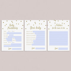 Virtual and Printable Baby Shower Keepsakes Gold Confetti