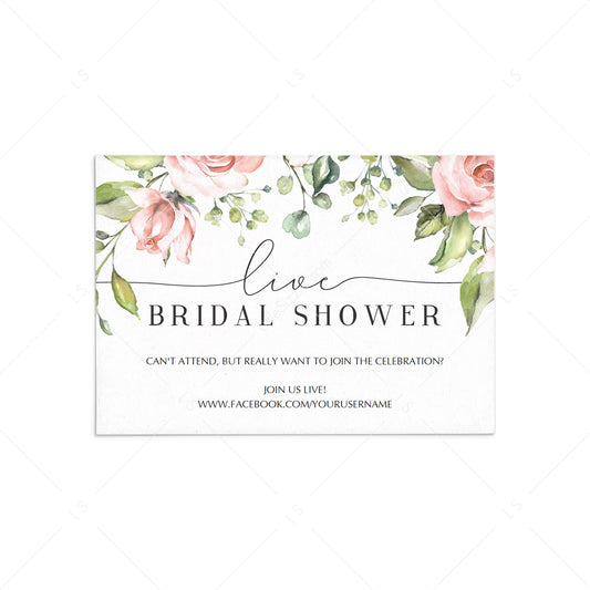 Virtual Bridal Shower Insert Template Blush Floral by LittleSizzle