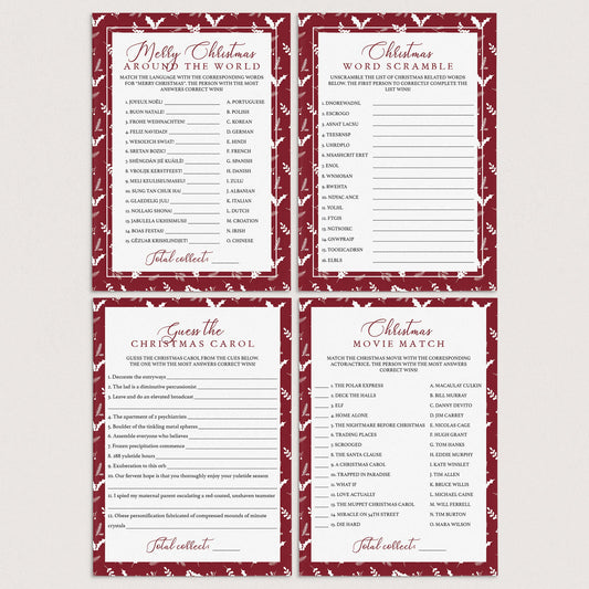 Christmas Games Bundle Printable Red And White by LittleSizzle