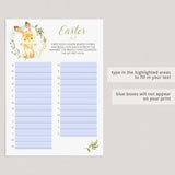 Easy Easter Activity for Kids Instant Download