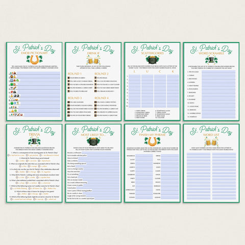 8 St. Patrick's Day Party Games | Printable & Virtual Files Included ...