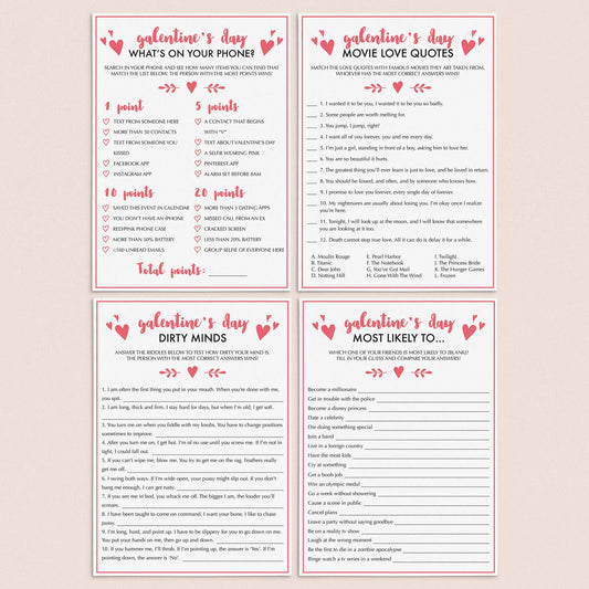  Galentines Day Games Pack Virtual & Printable by LittleSizzle