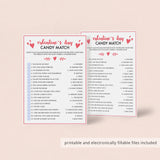 Valentine's Party Game Candy Match Printable & Virtual