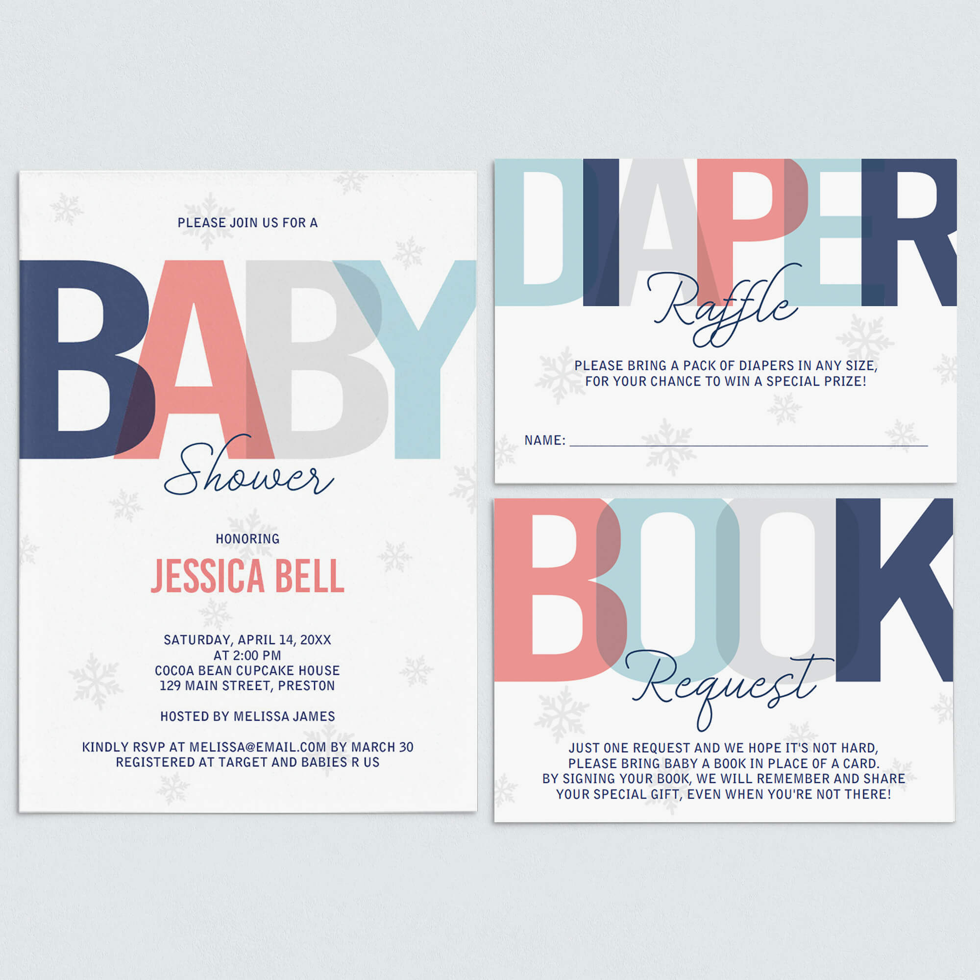 Winter Baby Shower Invitation Set Template by LittleSizzle