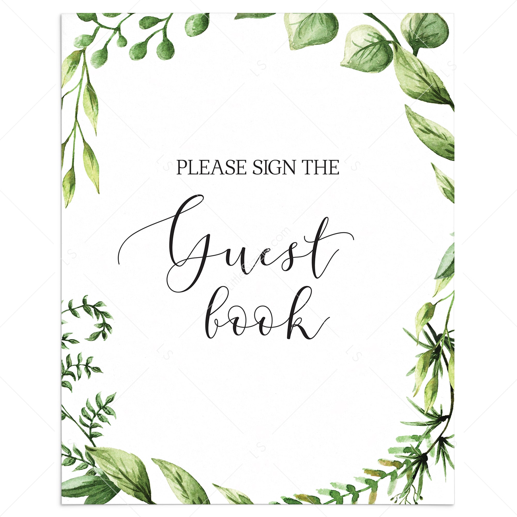 Greenery please sign the guest book printable by LittleSizzle