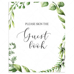 Greenery please sign the guest book printable by LittleSizzle