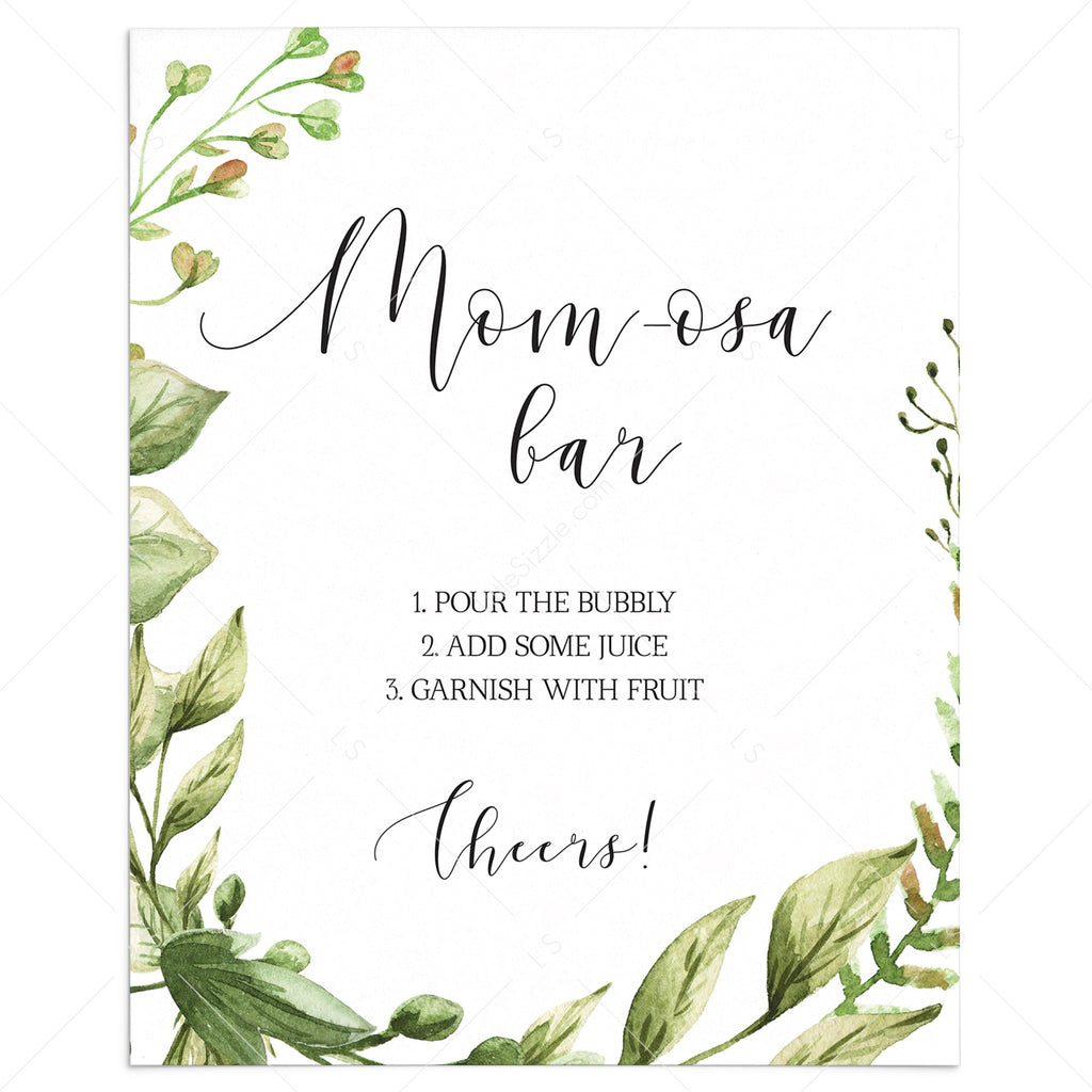 baby-shower-momosa-bar-sign-printable-greenery-instant-download-littlesizzle