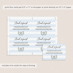Printable bring a book card for boy baby shower by LittleSizzle