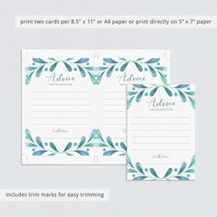 Instant download advice cards for new mom winter theme by LittleSizzle