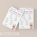 Summer baby shower game printable by LittleSizzle