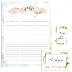 Printable Thank You Tags, Cards and Gift Log by LittleSizzle