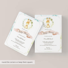 Watercolor Bunny Baby Shower Invitation Template