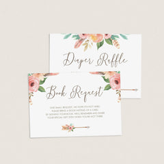 Boho Baby Girl Shower Invitation Set Download
