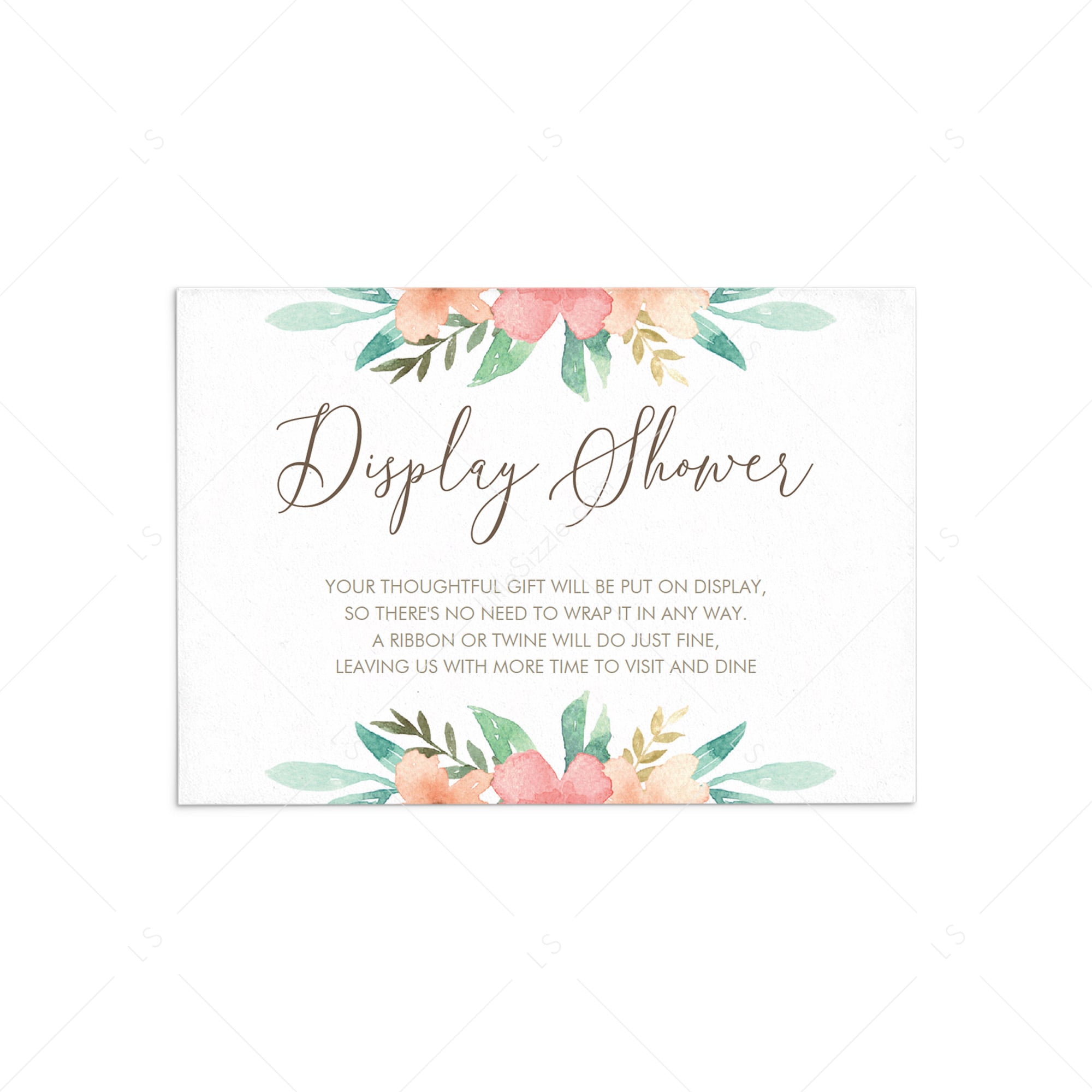 No Gift Wrap Insert Cards Instant Download by Littlesizzle