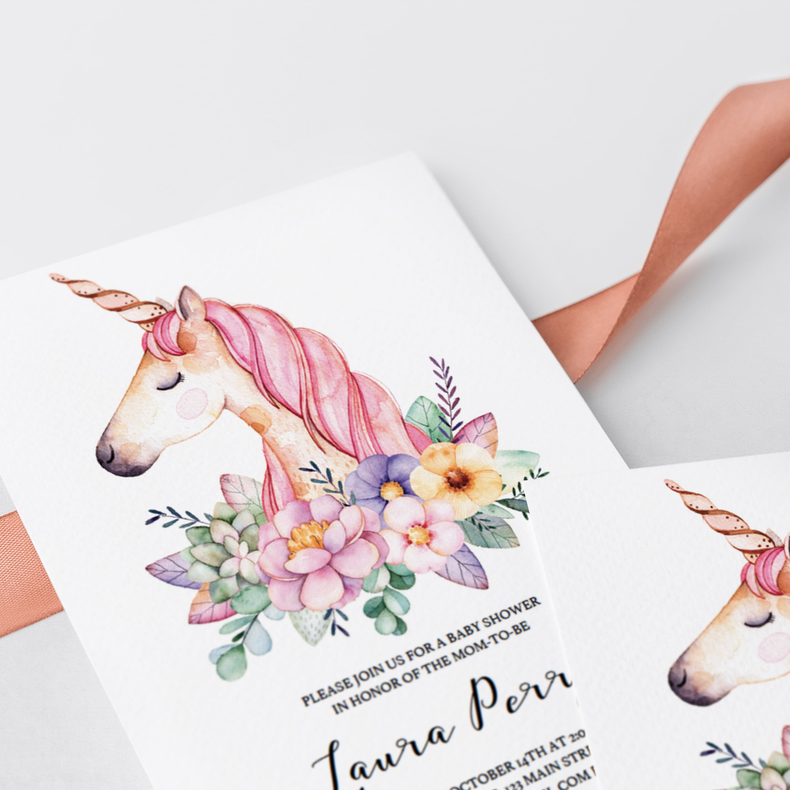 Unicorn printable for baby showers by LittleSizzle