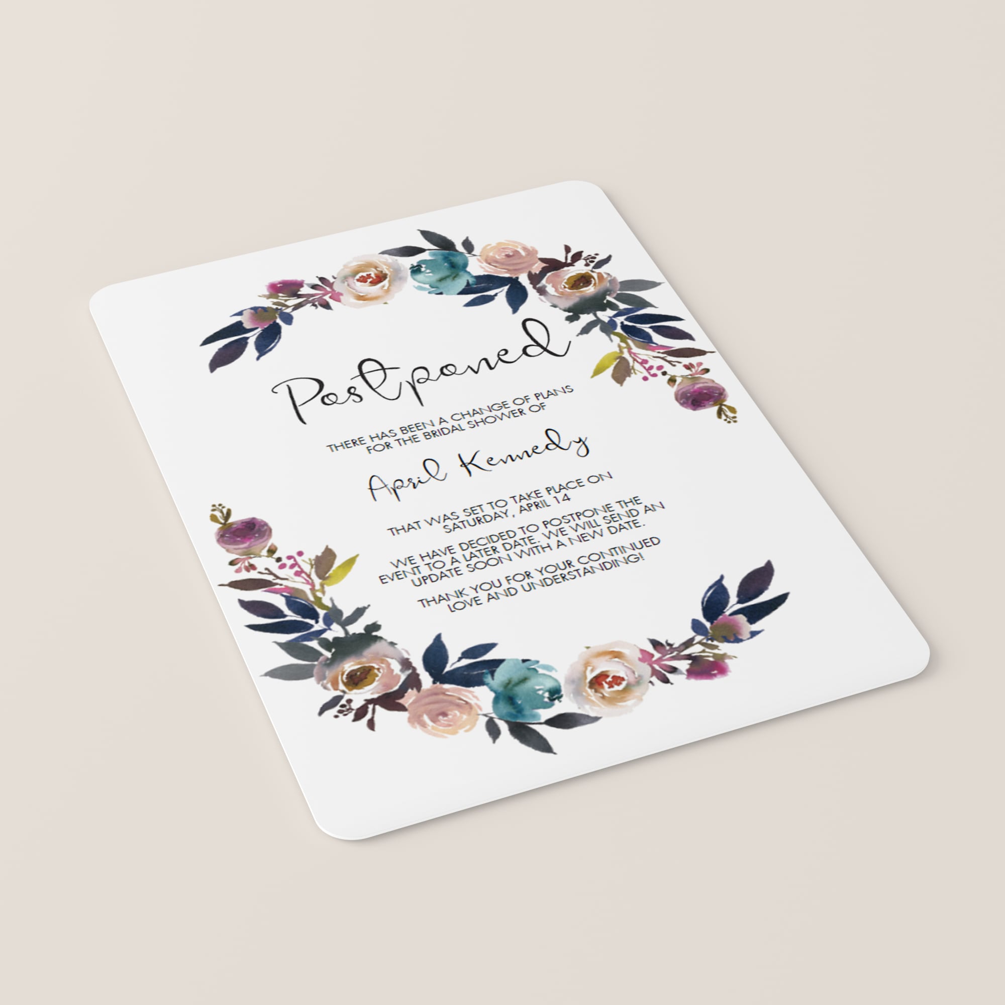 Change of plans bridal shower cards instant download by LittleSizzle