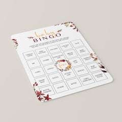 Bohemian Baby Shower Bingo Cards Blank and Prefilled