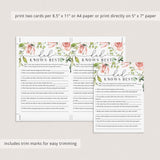 Dad Knows Best Printable Baby Shower Game Floral Theme