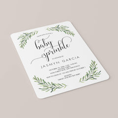 Leaf Baby Sprinkle Invitation Bundle Instant Download