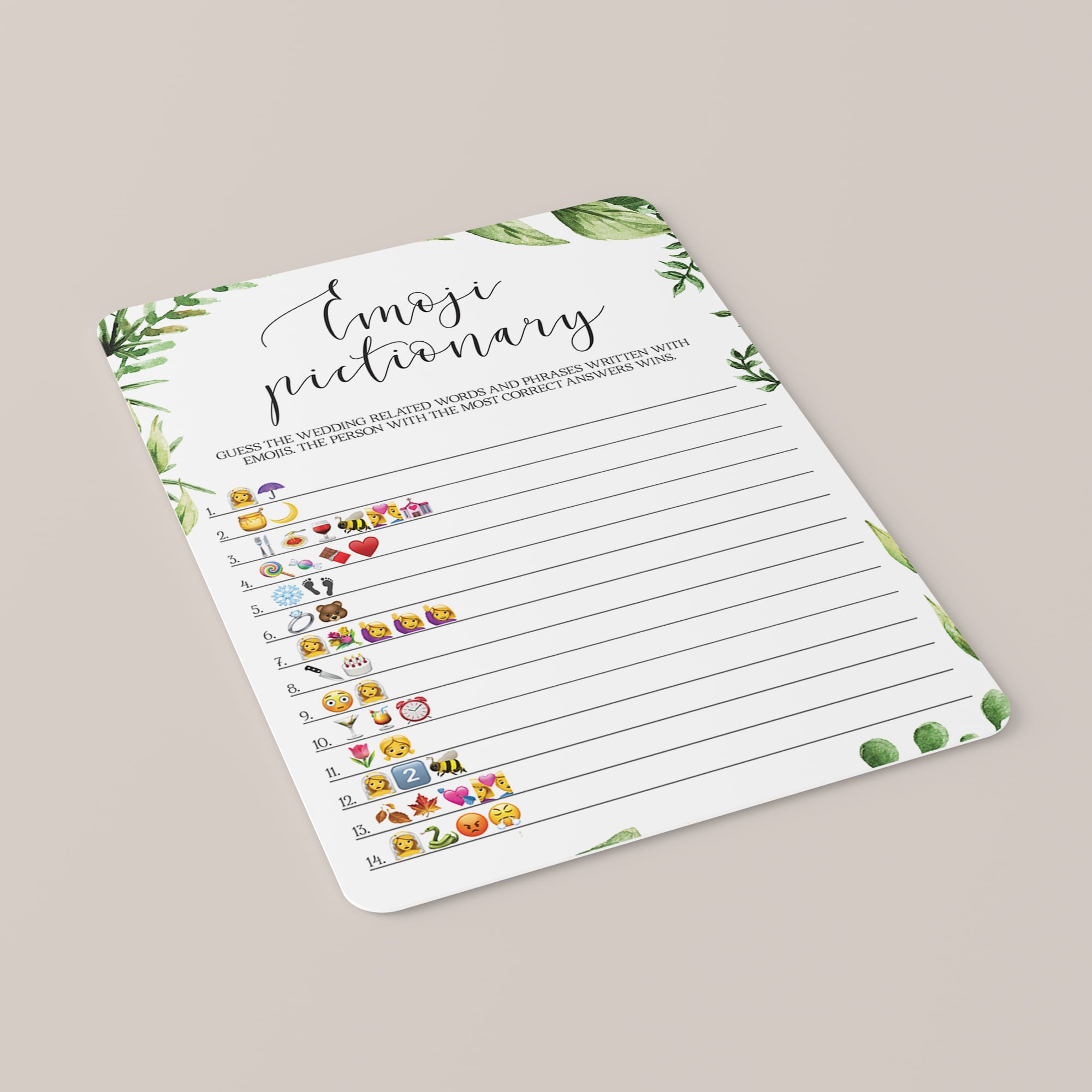 emoji game for bridal party