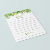 Tropical Advice Card for Neutral Baby Shower