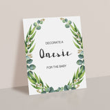 Printable Onesie Decorating Station Sign with Green Wreath