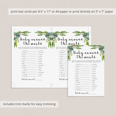 Eucalyptus Baby Shower Games Pack Digital Files