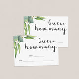 Watercolor green leaves baby shower games by LittleSizzle