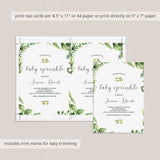 Baby sprinkle evite template PDF file green wreath by LittleSizzle