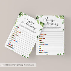 Childrens Books Emoji Pictionary Baby Shower Game Printable