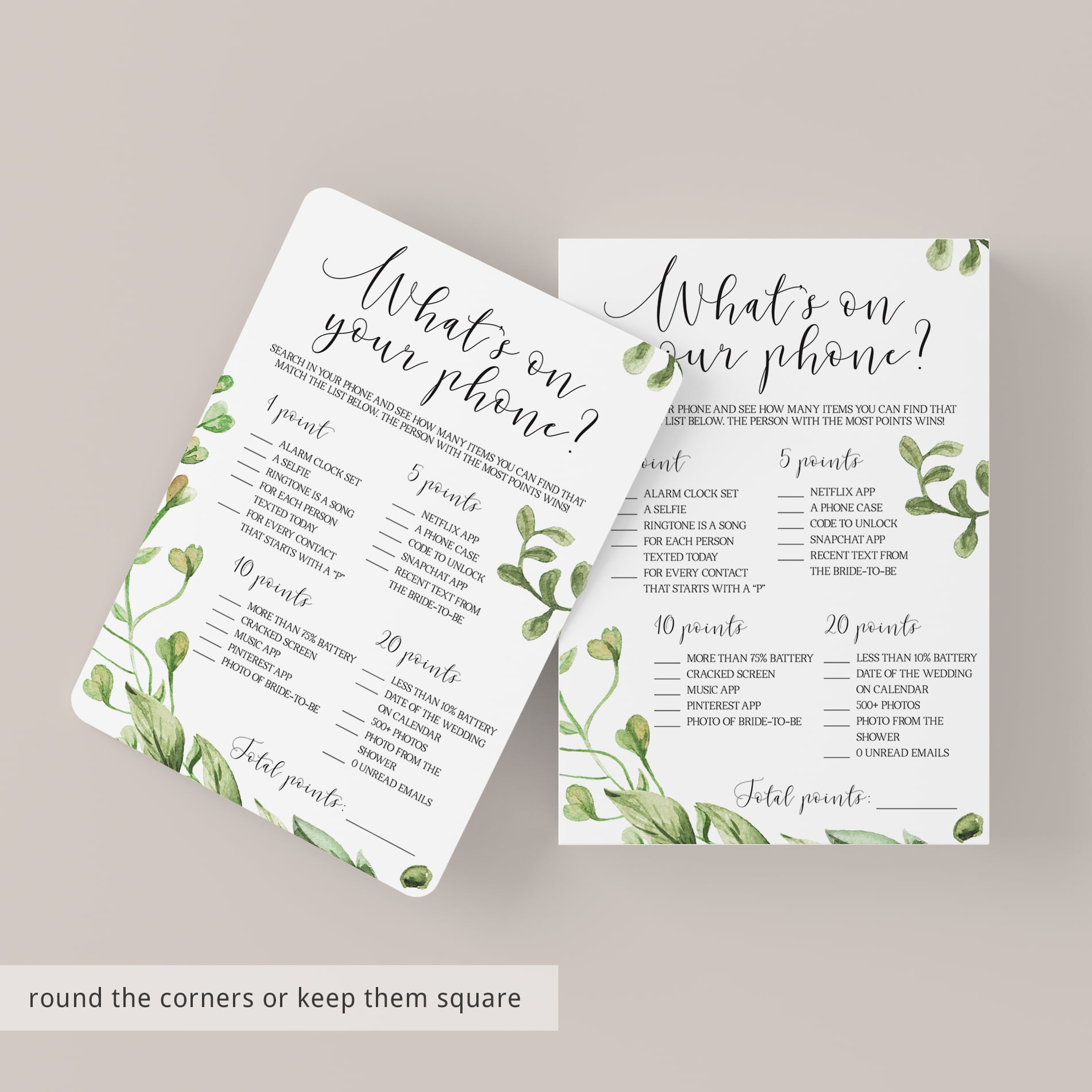 Whats on your phone bridal party games by LittleSizzle