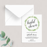 greenery bridal shower invites template download
