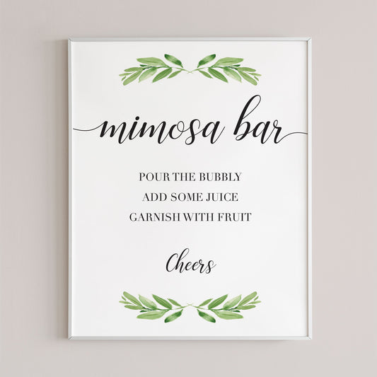 Mimosa Bar Sign - Navy Blue & Gold - Nifty Printables