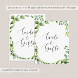 Instant download files for party gift table sign with green leaves by LittleSizzle