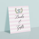 Books and gifts for baby printable sign elephant theme by LittleSizzle