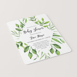 Classic watercolor leaves baby shower invitation template PDF digital files by LittleSizzle