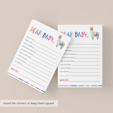 Llama Baby Shower games Dear Baby printable | Instant download ...