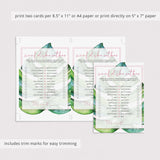 green and pink wedding shower games instant download