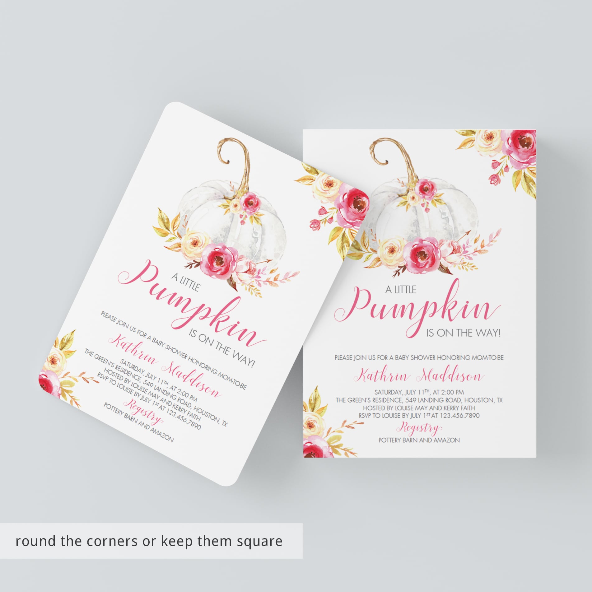 Floral fall baby shower invitations for girl by LittleSizzle